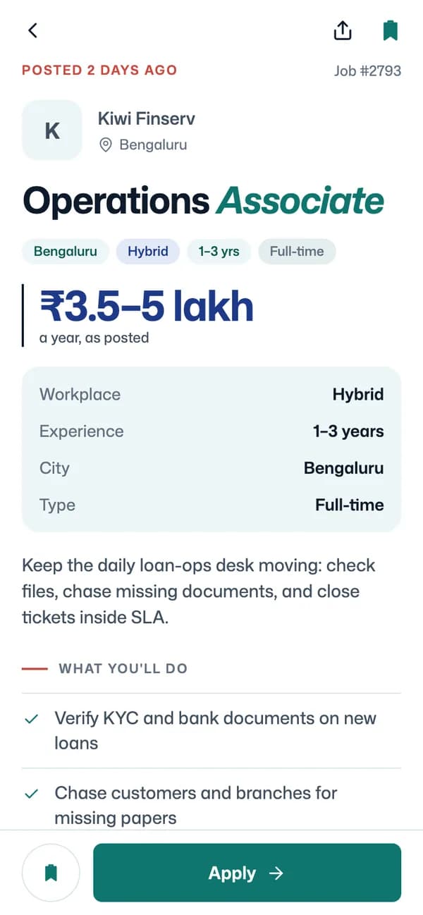 A job in the app: pay, workplace, experience and the Apply button